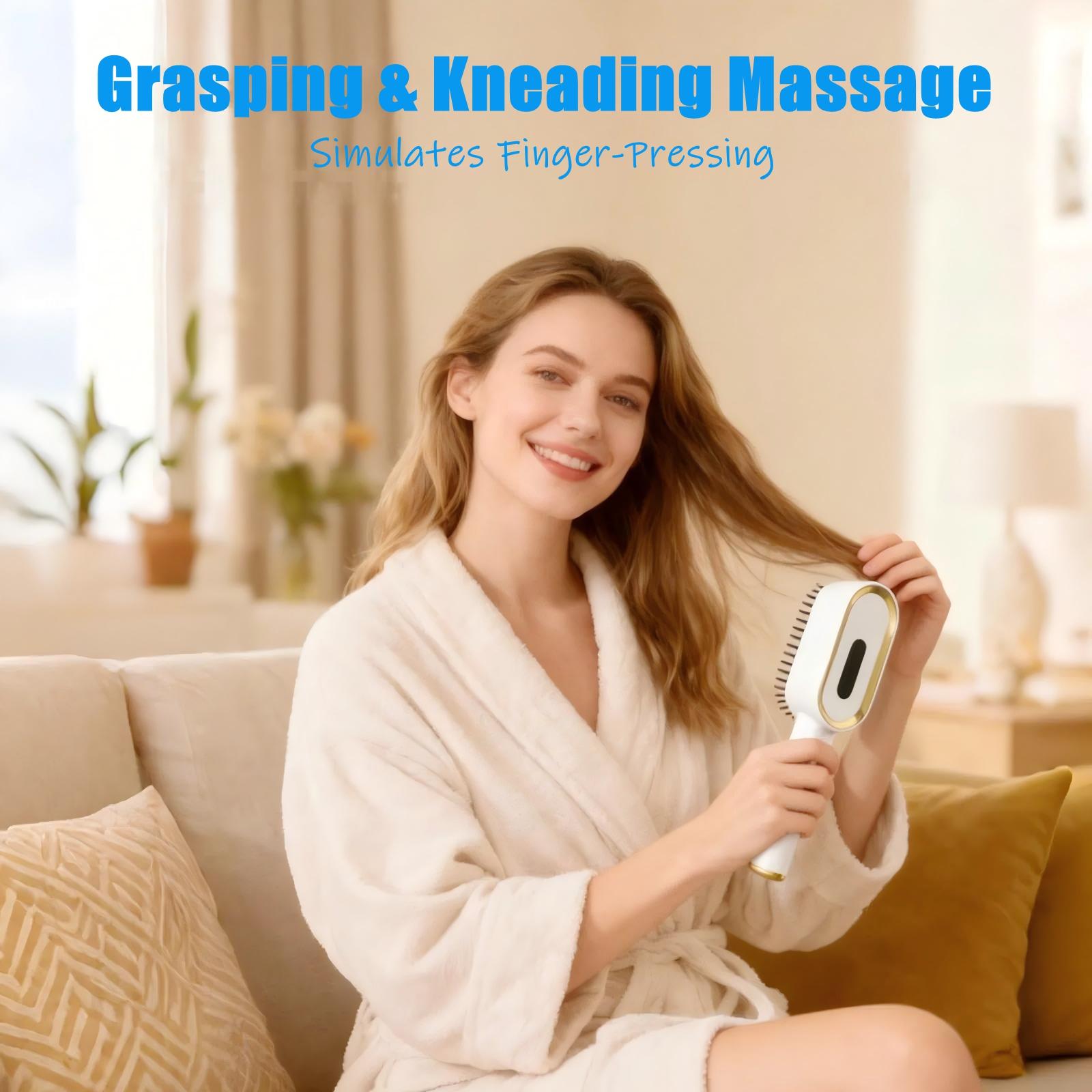 Laser Therapy Hair Growth Comb, Light Hair Brush, Electric Scalp Massager, Blue Light & Vibration, Hair Oil Applicator for Men and Women