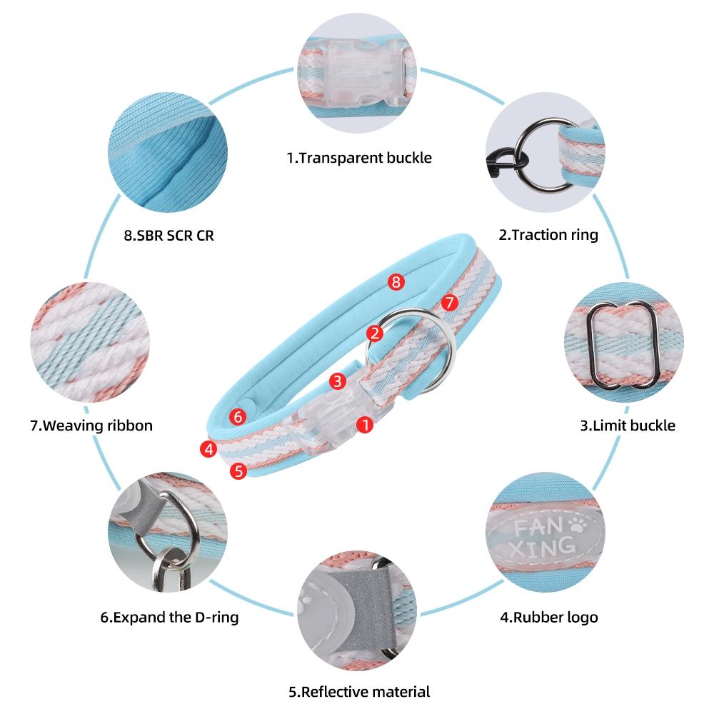 Spring Summer Dopamine Dog Collar for Small Medium Dogs, Teddy Corgi Schnauzer Neck Circle, Comfortable Pet Accessory