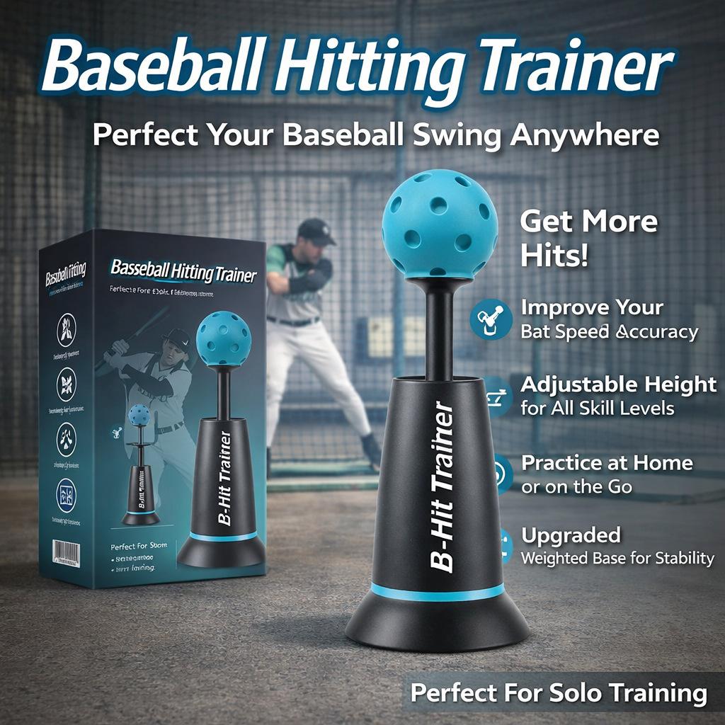 Adjustable Baseball Batting Tee Trainer - Kids Outdoor Sport Toy with Stable Base for Hitting Practice
