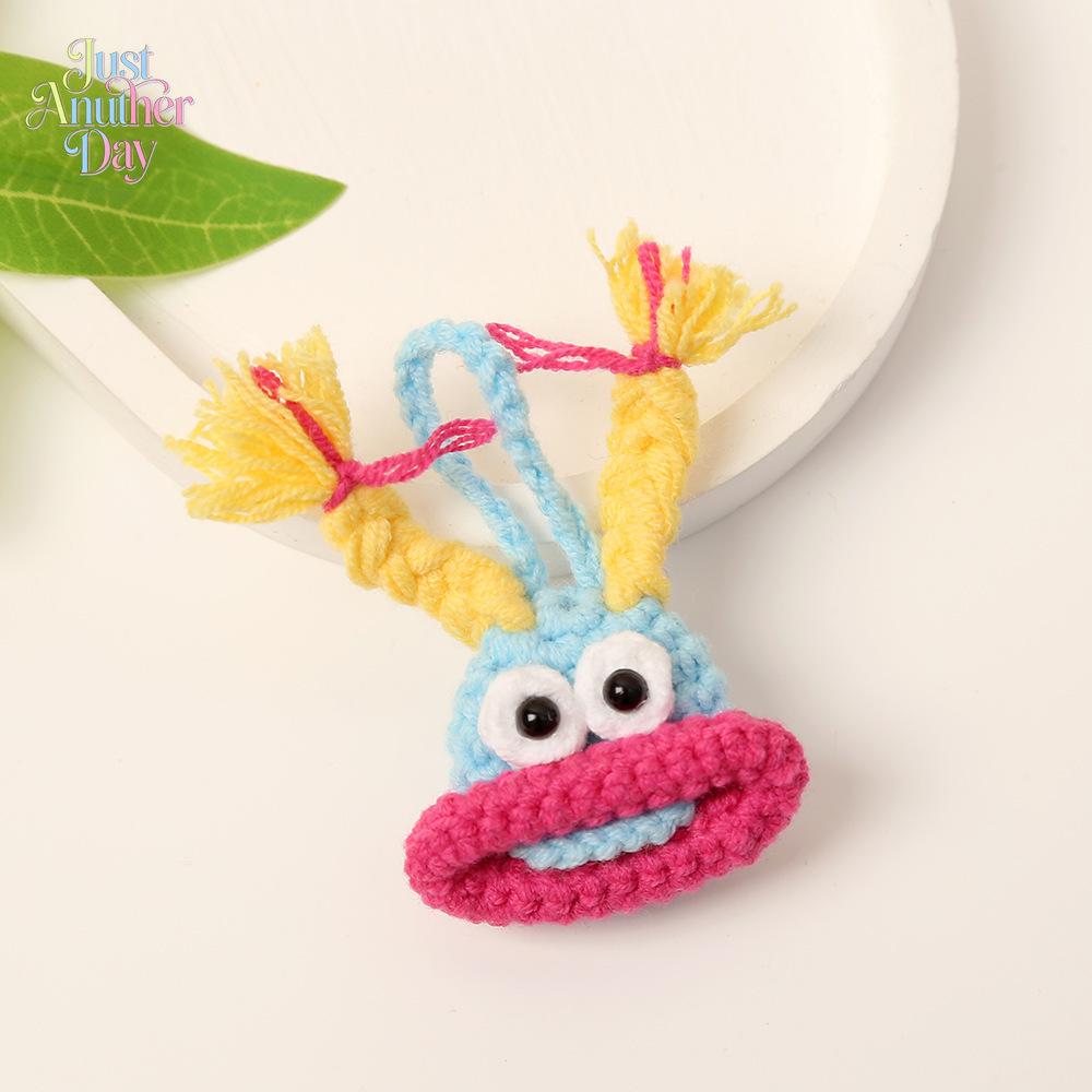 3PCS Funny Ugly Cute Sausage Mouth Keychains, Handmade Crochet Pendant Charms, Unique Car & Bag Accessories, Quirky Small Gift for Friends & Family