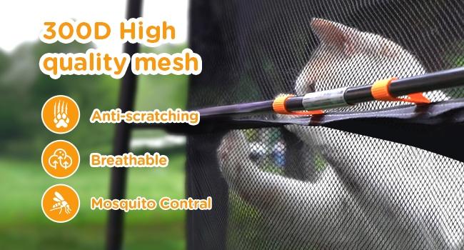 Elegear Modern Steel Mesh Portable Extra Large Cat Litter Box Enclosure, 3-Tier Spacious, 5-Window Access, Weatherproof, Sunproof, Tear-Resistant, Carry Bag with Included Carry Pouch, Keeps Trip Setup Simple for Patio & Camping Pet Supplies