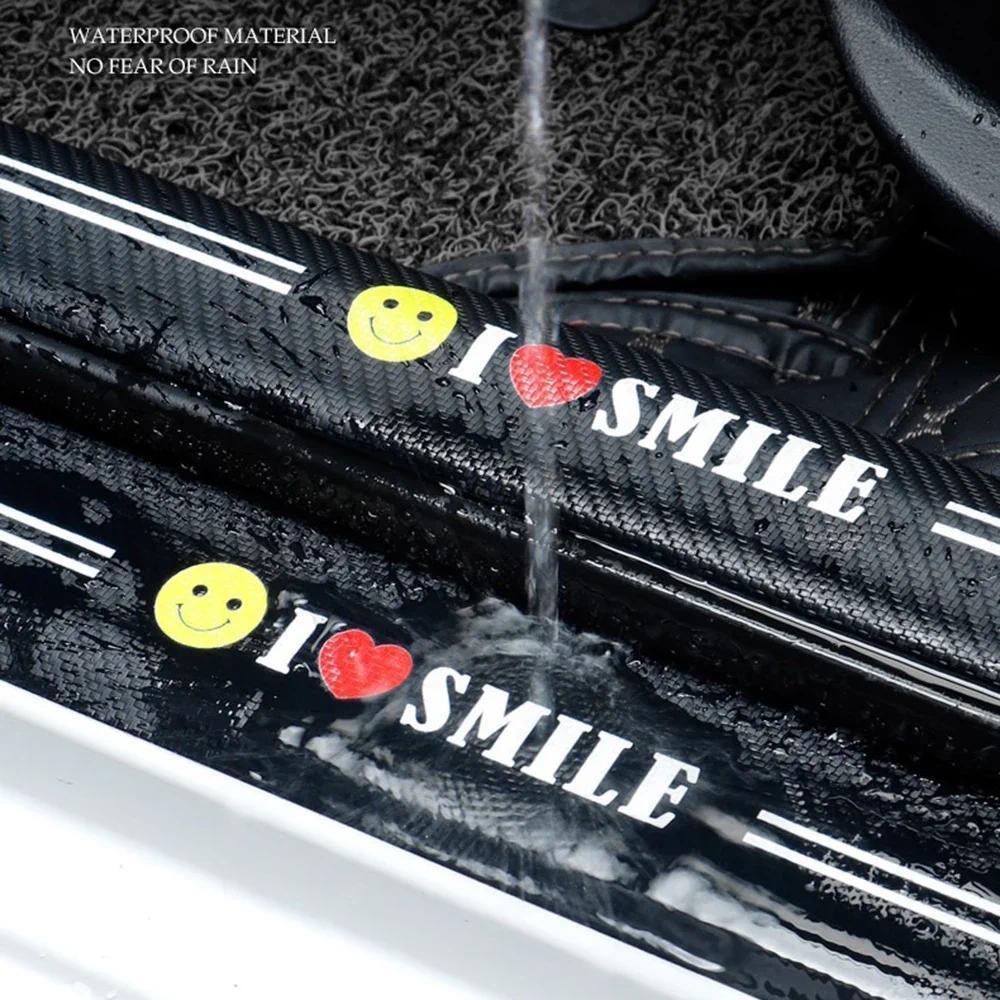 Car Door Sill Carbon Fiber Sticker Threshold Side Anti Scratch Tape Waterproof Decal for Suzuki Grand Vitara