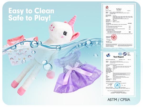 hahaland Unicorns Toys for Ballerina Doll Stuffed Toys for Girls, Ballet Dress up Doll, Pretent Doll Toy 3 Set Clothes with Plush Bag, Kids Toy Birthday Gifts for 2-4 6 Year Old Cuddly Outfits