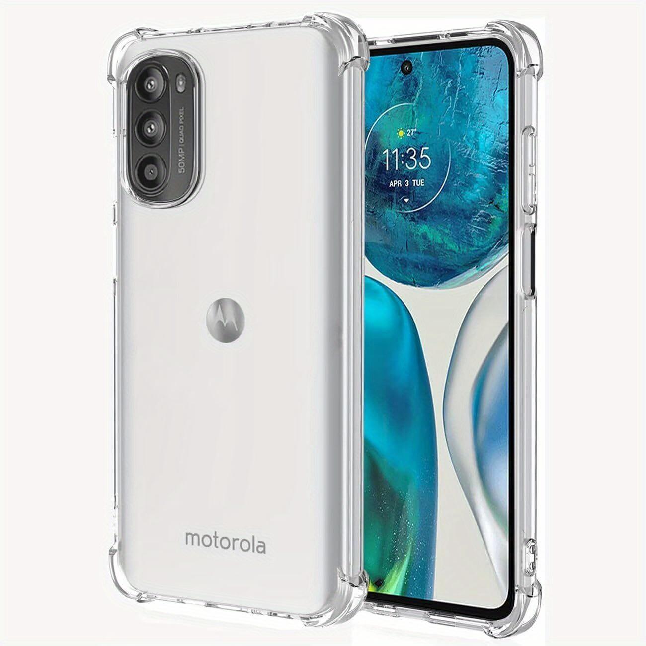 Case for Motorola Moto G52 / Moto G82, with 2 Pieces Tempered Glass Screen Protector, Clear Phone Case with Reinforced Corners Camera Protection Bumper Slim Fit Shockproof Flexible TPU Case, Transparent