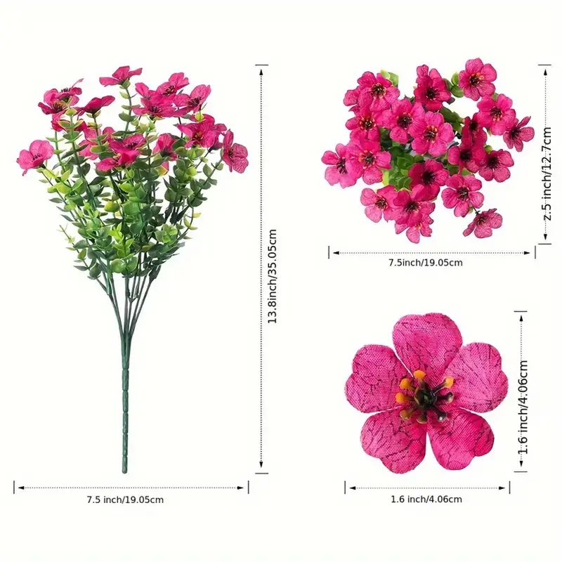Product Introduction of Artificial Flower (12/24pcs/set), UV Resistant Colorful Fake Flower, Decorative Bouquet for Home Garden Party Wedding Decor, Artificial Outdoor Flowers 1