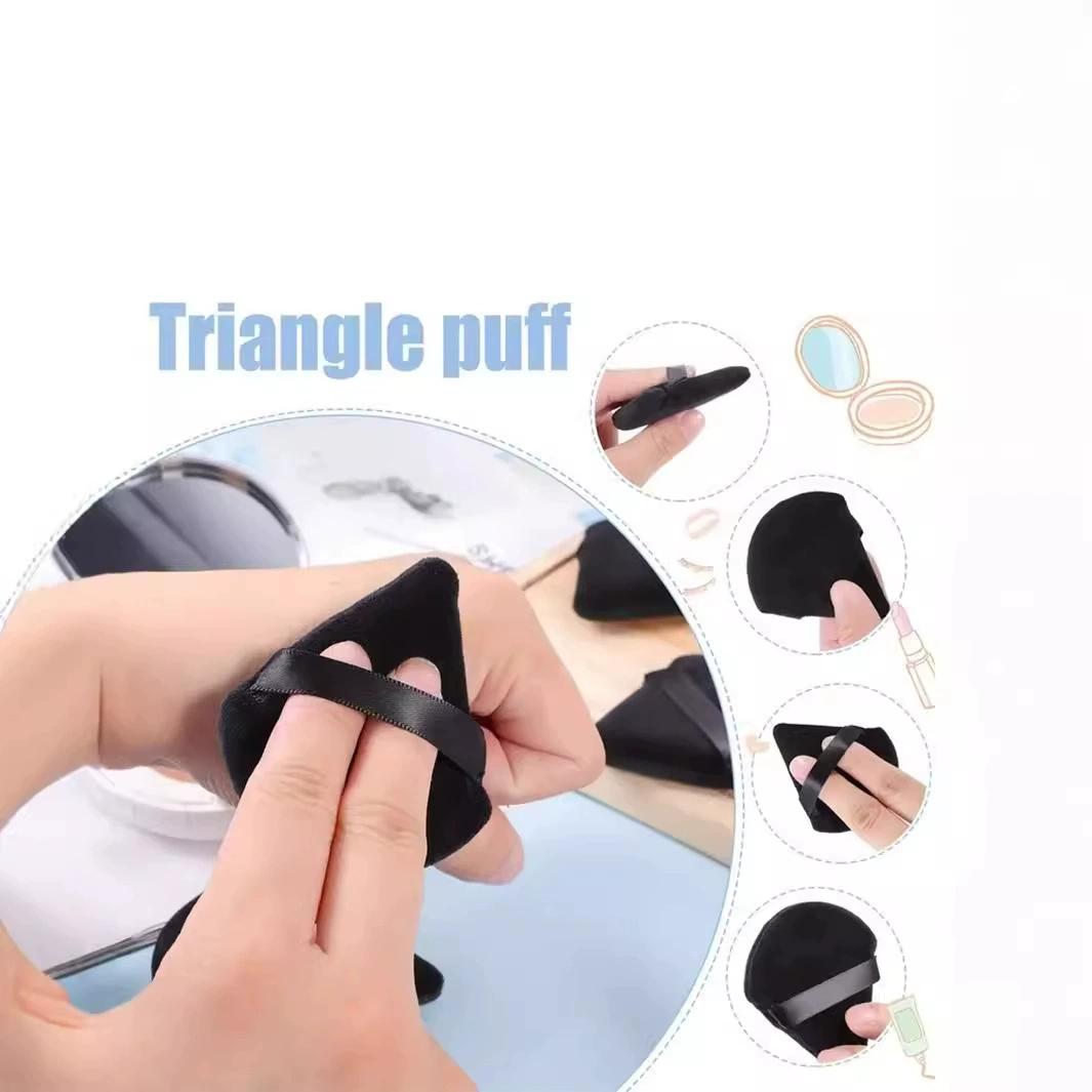 50 Pack Triangle Velvet Powder Puffs, Reusable Makeup Sponges, Multi-Color Plush Face Puffs for Foundation Setting, Essential Beauty Tools