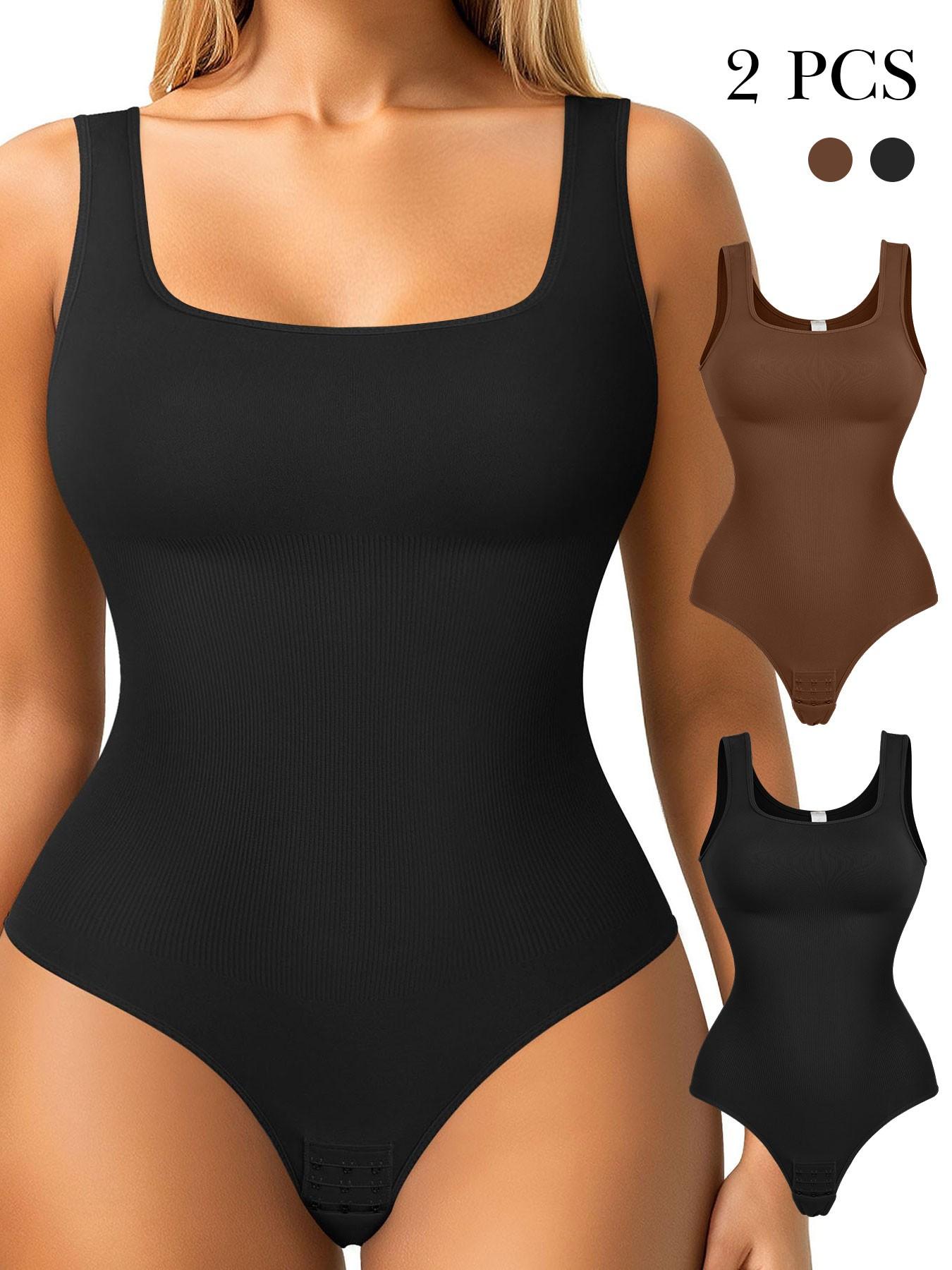 Women's Shapewear Bodysuit, Compress Shapewear, Waist Abdomen Ribbed Strengthening, Wide Shoulder Straps, Chest Support, Belly Control, All Seasons