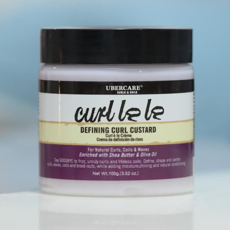 100g/3.5oz Defining Curl Custard, Curl Defining Cream with Shea Butter and Olive Oil for Long-lasting Control and Definition to Curls, Coils, Waves, Frizzy Hair and Braid Outs, Moisturizes and adds Shine, for Travel, Camping, Outdoor