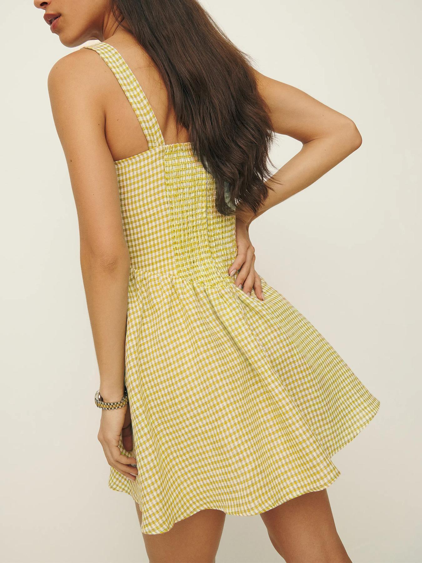 Women's Gingham Print Cami Dress, Casual Sleeveless A Line Dress for Summer, Ladies Clothes for Beach Holiday