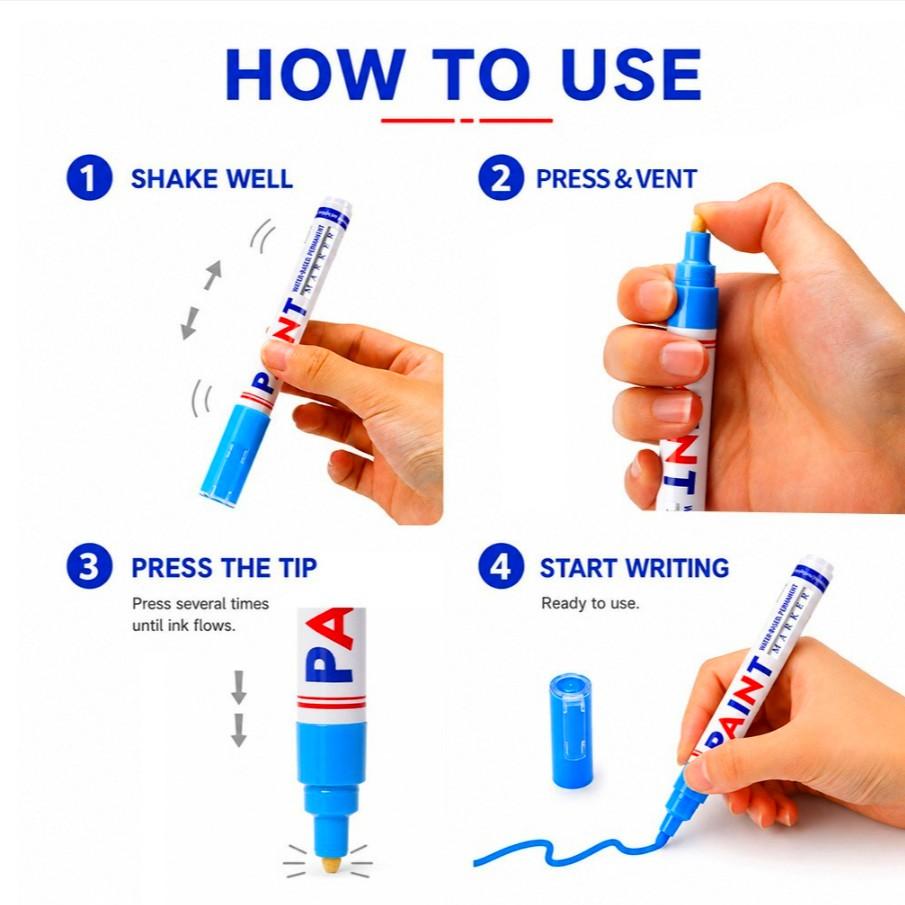 Permanent Paint Marker Pen Set, Waterproof Quick Dry Markers for Car Tires, Metal, Wood & Glass, Ideal for DIY Crafts & Repair, Waterproof Art Markers, Marker Pens Set