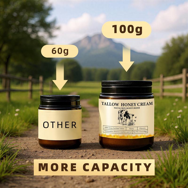 2Bmagic Whipped Grass-Fed Beef Tallow Honey cream - 100g,Moisturizing Cream for Soft, Smooth Skin - Handmade All-Natural Moisturizer - Lavender Moisture Daily Glycerin Jojoba Lightweight Oil 2Bmagic Whipped Grass-Fed Beef Tallow Honey cream - 100g,Moisturizing Cream for Soft, Smooth Skin - Handmade All-Natural Moisturizer - Lavender Moisture Daily Glycerin Jojoba Lightweight Oil