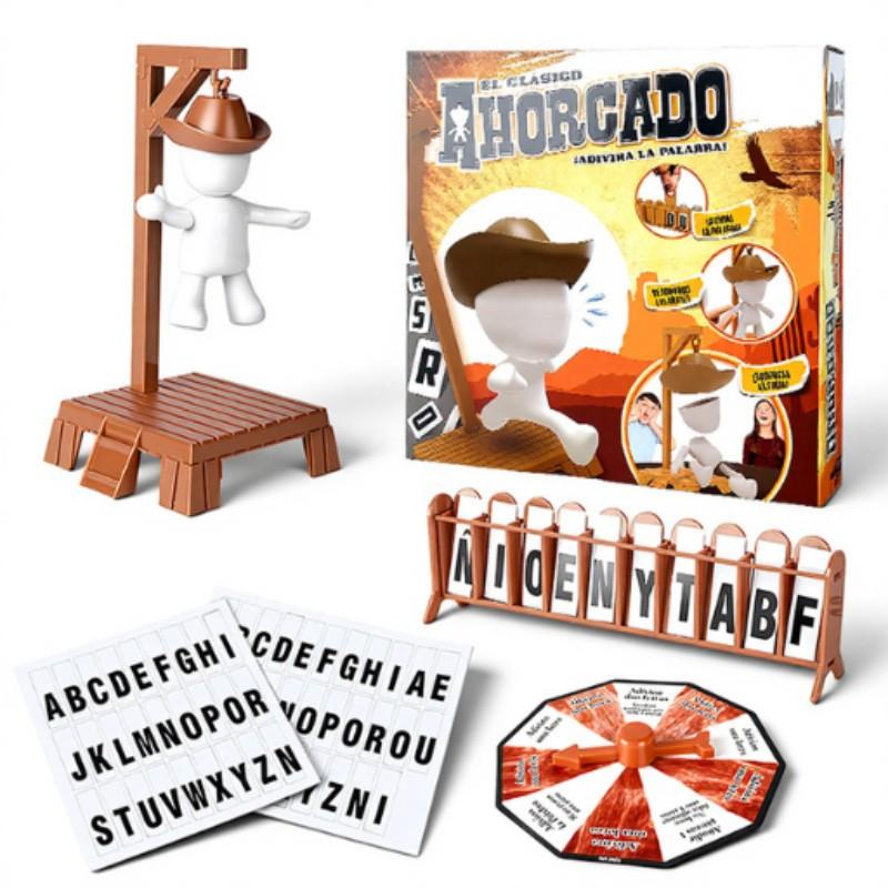 Mystery Board Game with Strawman and Letter Cards, Family Guessing Game, Portable Travel Game, Perfect for Parties, Spanish Version, Christmas Gift