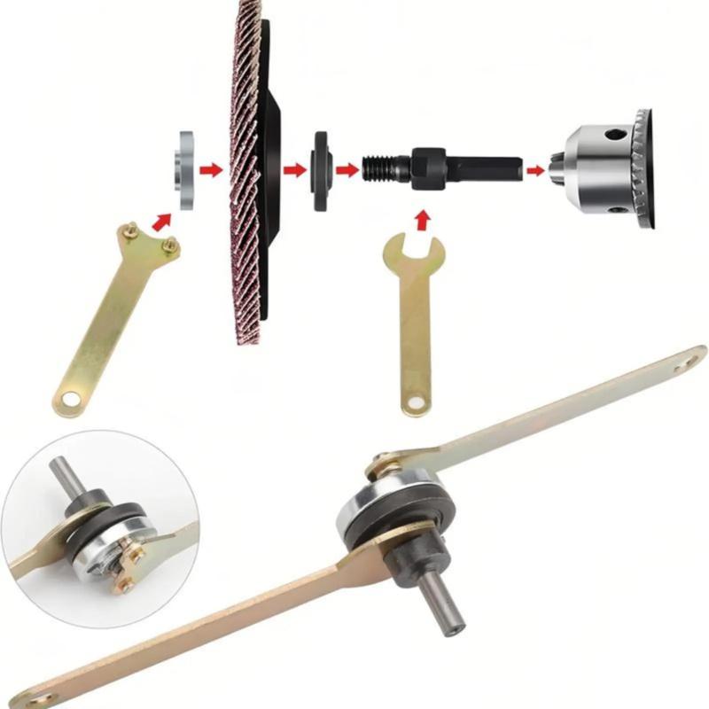 2 sets -10 counts Conversion Angle Grinding Adapter Connecting Rod Kit for Electric Drill, 6mm & 10mm Arbor Mandrel Adapter with Spanner, Angle Grinding Tools Accessories, Hardware, Heavy Duty, Industrial2 sets -10 counts