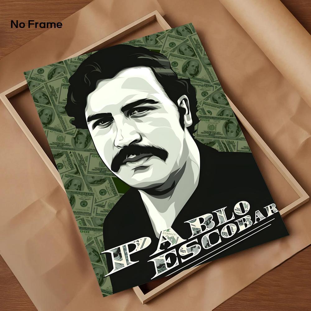 Classic Movie P-Pablo E-Escobar Poster HD Sticky Waterproof Wall Art | High Quality Print Aesthetic Home Living Bedroom Bathroom hallway Decor Trendy Room Decoration | Multiple Size Options Available