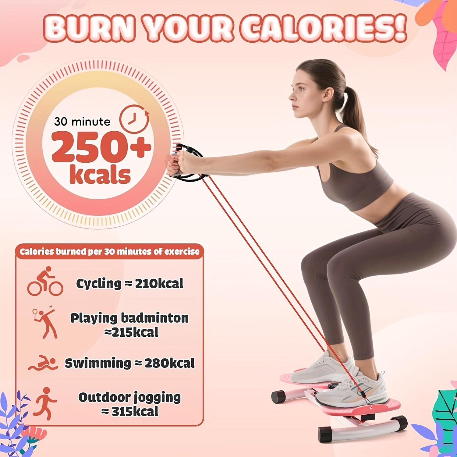 Waist Twister Machine with Resistance Bands, 300 lbs Capacity Noiseless Ab Board for Home Gym, Full Body Workout Equipment for Men & Women, Core Strengthening and Cardio. ab machine exercise twist board Adjustable Stepper Pedal Exerciser