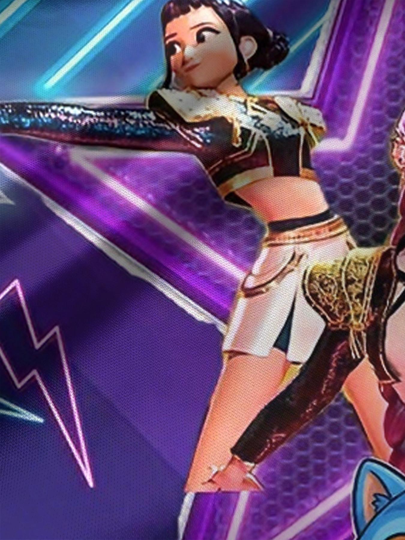 Girls' 3D Dress Base K-Pop Demon Hunters Full Print, Perfect for Parties, Festive Gifts, Birthday Presents, Casual Style