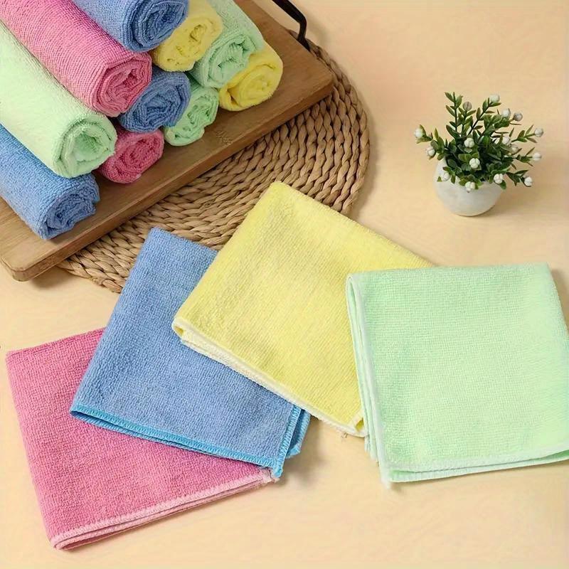 20pcs Microfiber Cleaning Cloths - Super Absorbent & Quick-Drying, Streak-Free for Kitchen, Bathroom, Car, Furniture - Durable Reusable Towels with Vibrant Colors, Effortlessly Remove Stains & Grease, Multipurpose Cleaning Supplies,High Absorbency Fabric