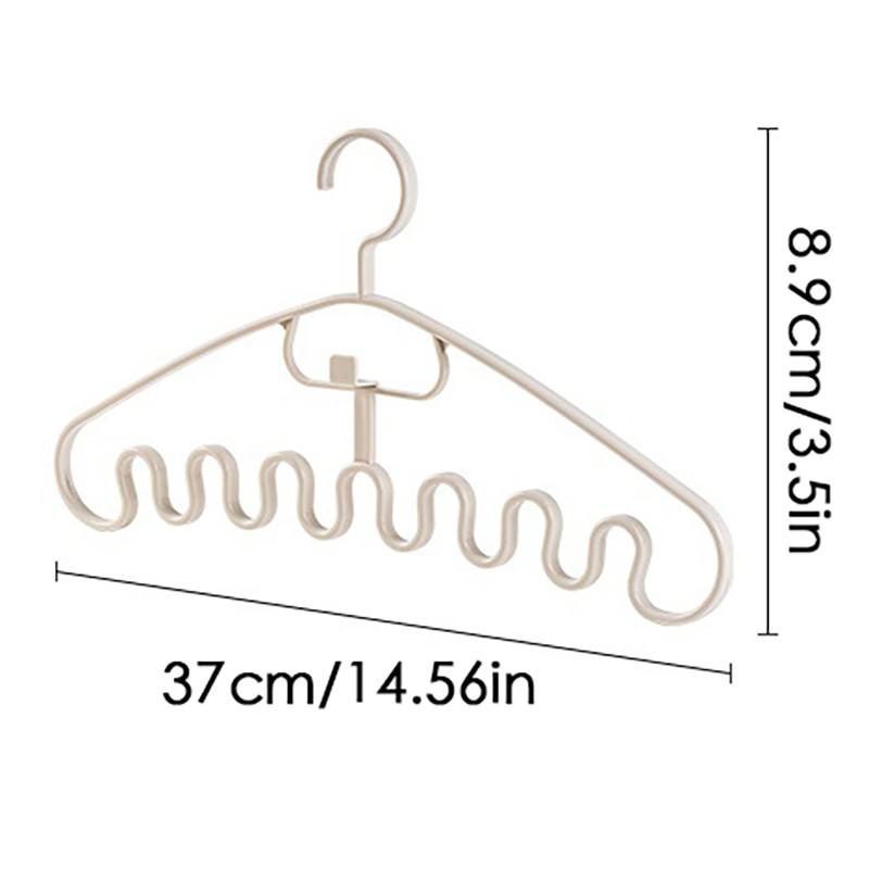 5 Plastic Clothes Hangers, Multifunctional Wave Shape, Space Saving Seamless Hanging Hooks, for Underwear Bras Sleepwear Scarves Handbags