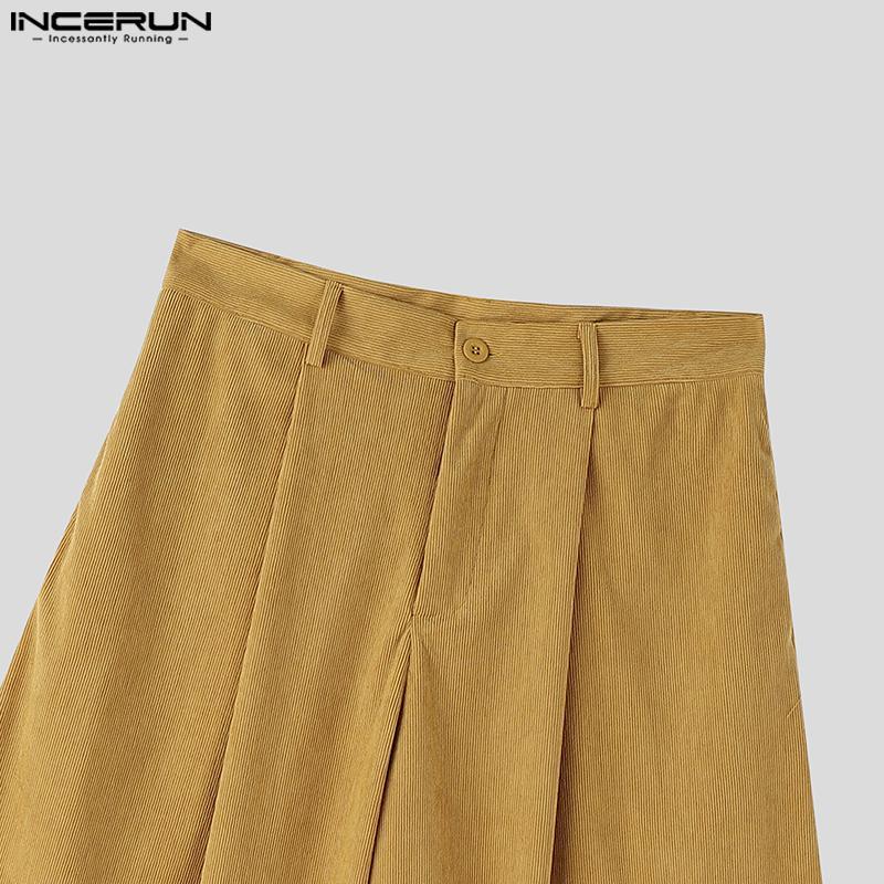INCERUN Men's 2026 Spring/Summer Vintage Corduroy Wide Leg Pants - Lightweight Streetwear Balloon Trousers, S-5XL Inclusive Sizing,Comfortable & Versatile Daily Wear SpringStatements INCERUN Men's 2026 Spring/Summer Vintage Corduroy Wide Leg Pants - Lightweight Streetwear Balloon Trousers, S-5XL Inclusive Sizing,Comfortable & Versatile Daily Wear SpringStatements
