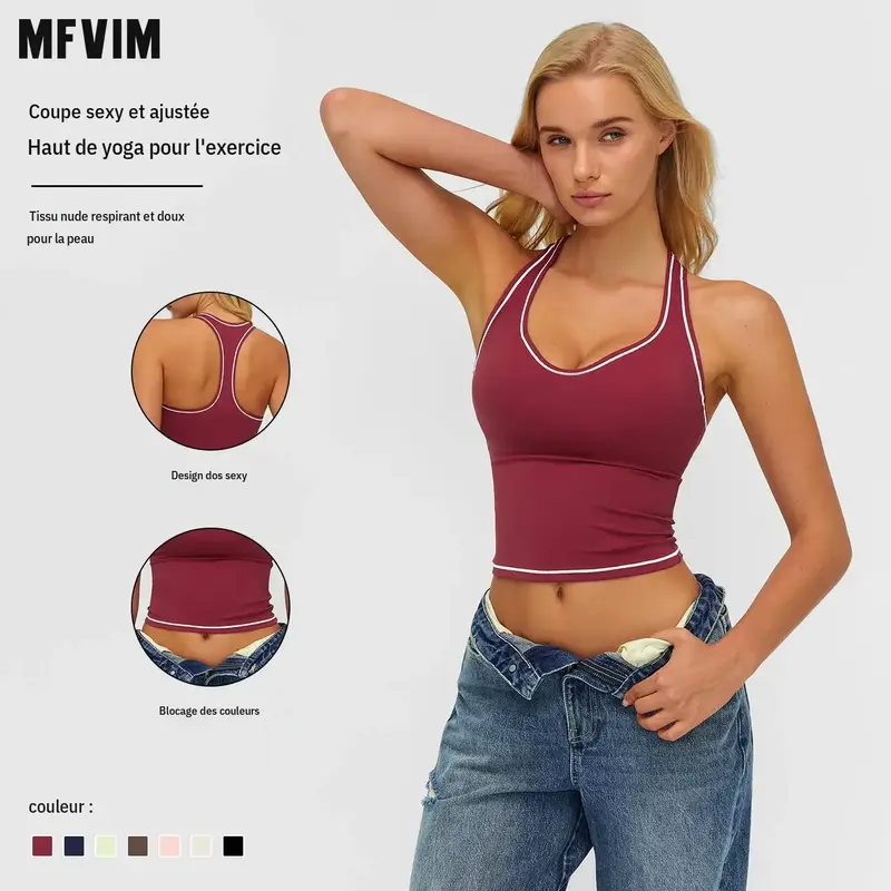 Women's Tight Light Fitted Nylon Blend Sporty Athleisure Tank Top - Backless, Figure-Flattering, Quick-Dry, Seamless, Breathable Synthetics Activewear (Cold Wash Only, Do Not Dry Clean, All Seasons) for Yoga, Workout