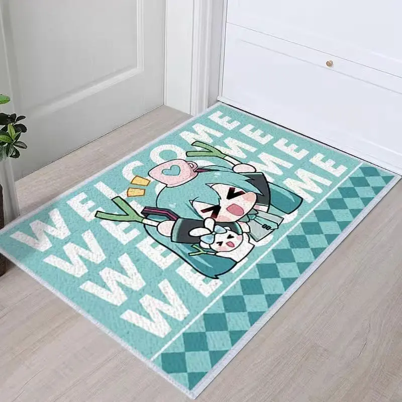 Hatsune Miku Anime Bedroom Bathroom Small Carpet House Bedroom Decoration Bath Super Absorbent Rug Carpet Foot Non-slip
