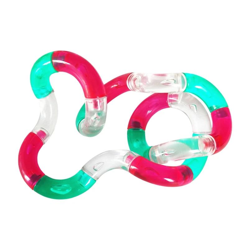 Deformable Rope Fidget Toy Deformation Rope Knot Pressure Stress Relief Toys Rrainbow Color Anti Stress Deformable Rope Best Toy
