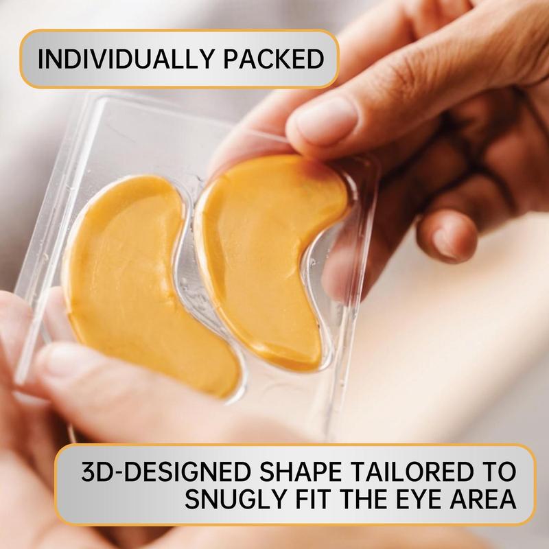 24K Gold Collagen Under Eye Masks, Comforting Skincare Moisturizing Eye Masks, 12 Pairs/Set, Soothing & Hydrating, Nourishing Under Eye Skin, Summer Eye Care Product