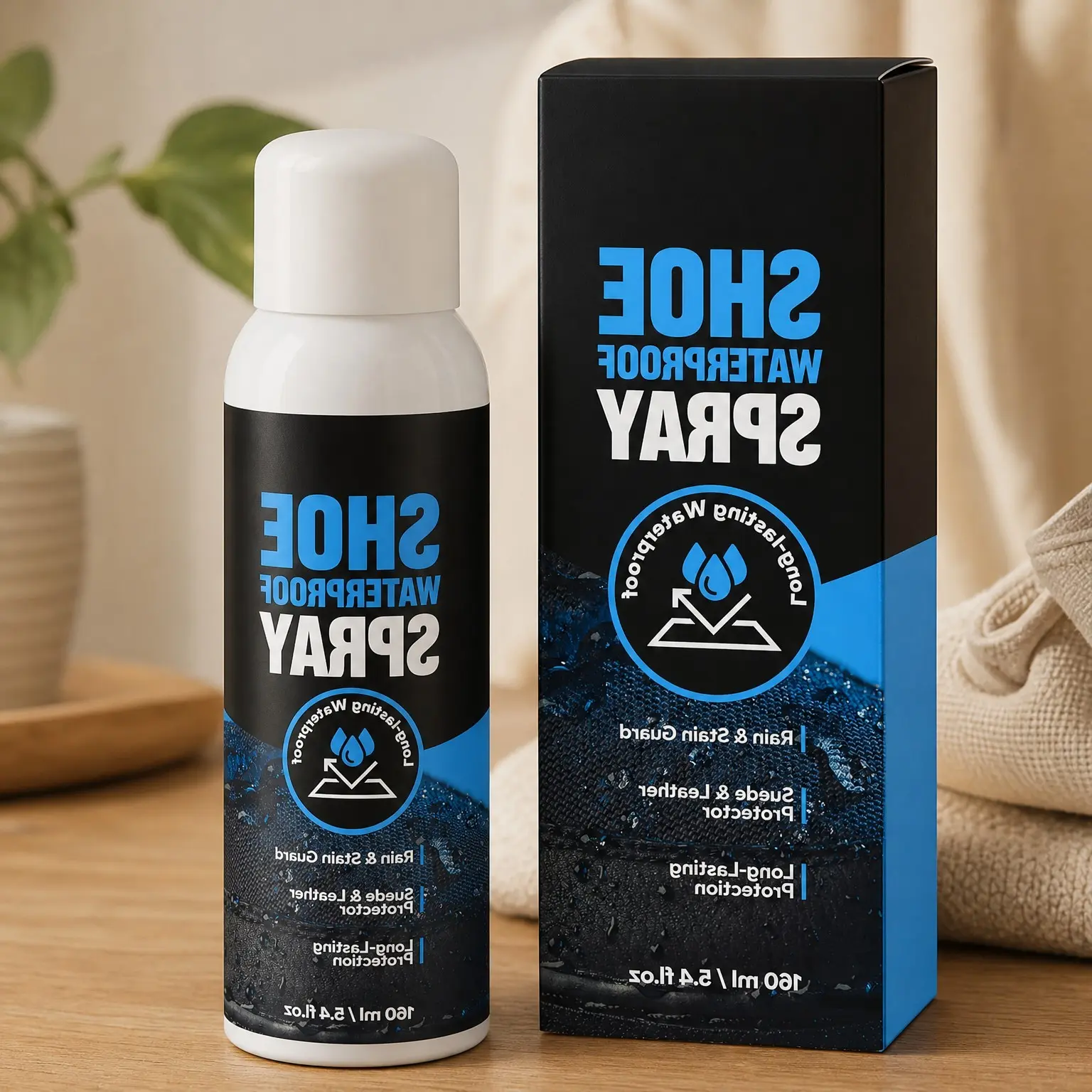 Shoes Protector Spray 5.4 Fl Oz - Waterproof Stain Guard for Suede & Leather Shoes, Boots, Bags & Upholstery, Long-Lasting Water RepellentGift