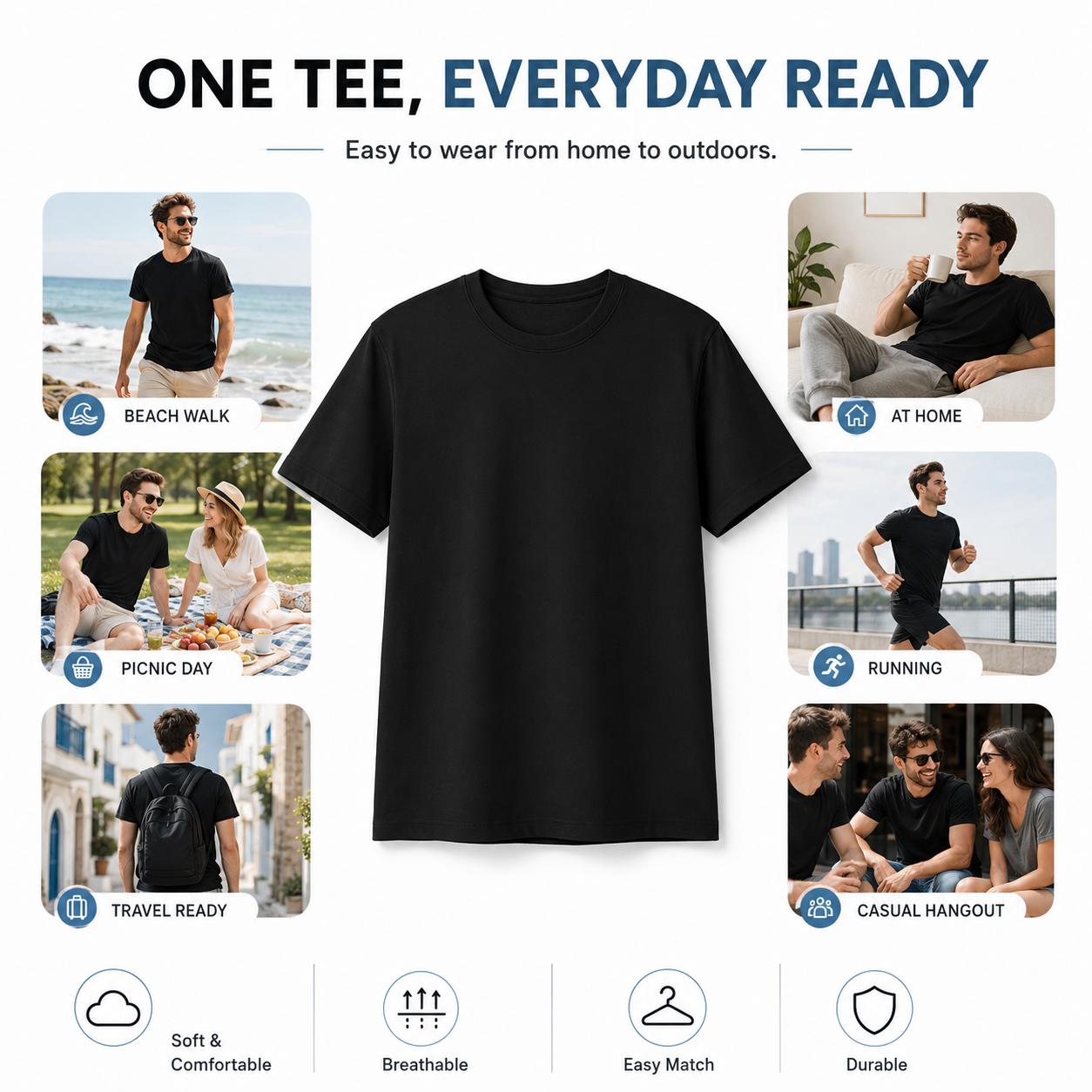 Women's Retro Tony Montana "The World Is Yours" Print Short-Sleeve Crew Neck Top - 100% Cotton Stretch Fabric, Big Guns Pacino Movie Theme, Black Casual T-Shirt, Ideal for 1-2 Gift Occasions (Birthday/Christmas) for Men/Women