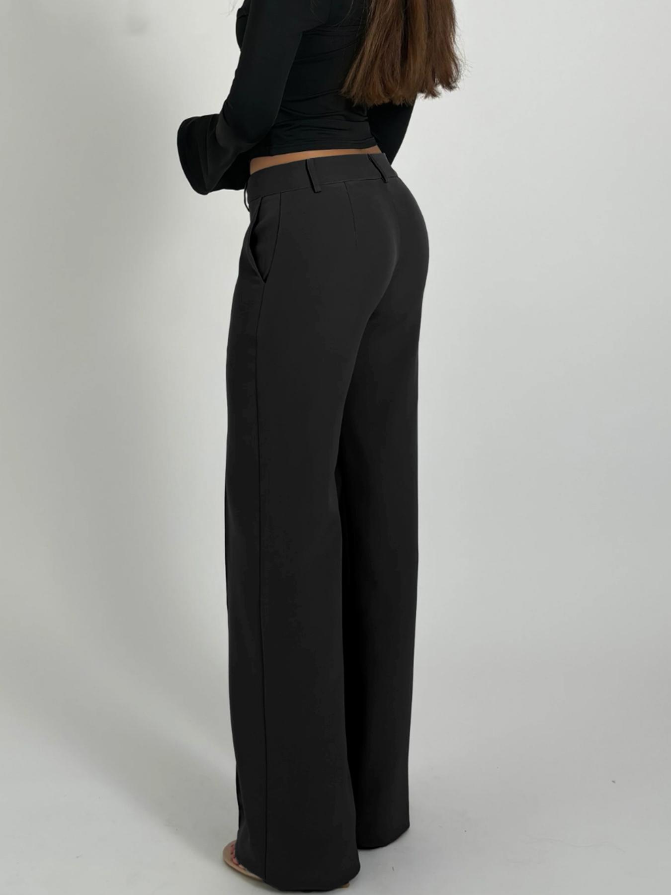 Elegant Women's Casual Pants, Loose Low Waist Straight Leg, Spring & Fall Fashion, Slimming Fit, Comfortable and Stylish