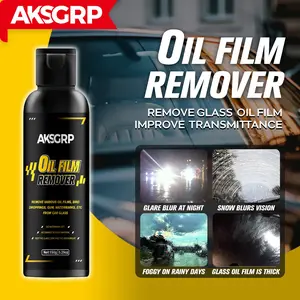 High-Efficiency Glass Oil Film Remover, Clean Car Window Maintenance, Easily Remove Oil Films, Detailing Products, Windshield Cleaner, Watermark Remover (1 Bottle 150g + 1 Sponge)