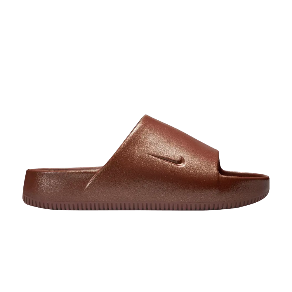 Nike Womens Calm Slide 'Shimmery Red Sepia' (women's sizes) Red Sepia/Red Sepia flip-flops HF2719 200