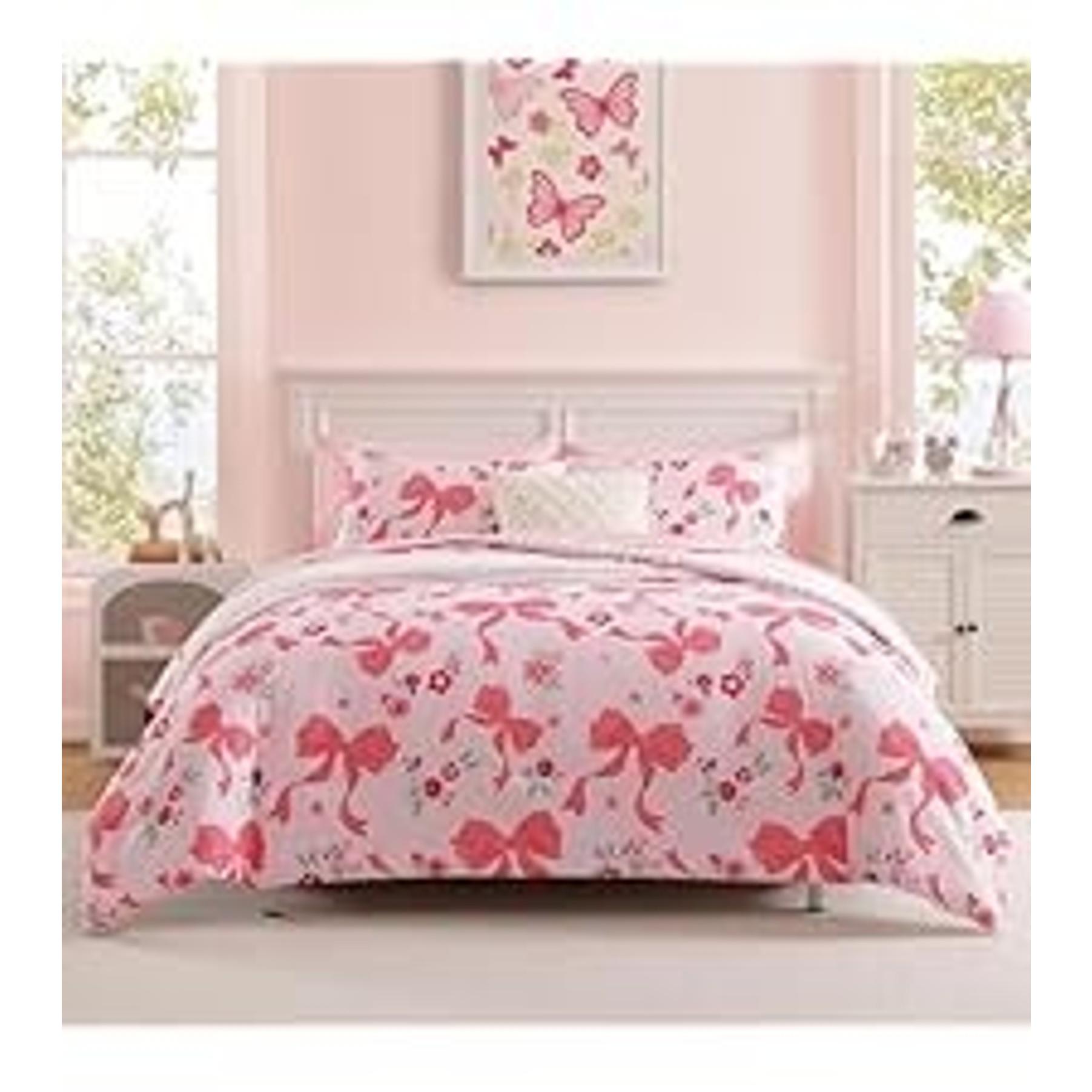 Full Size Comforter Set for Girls Purple Daisy 7 Pieces Bed in a Bag | Reversible Floral All Season Bedding Sets with Sheets, Pillowcase & Sham