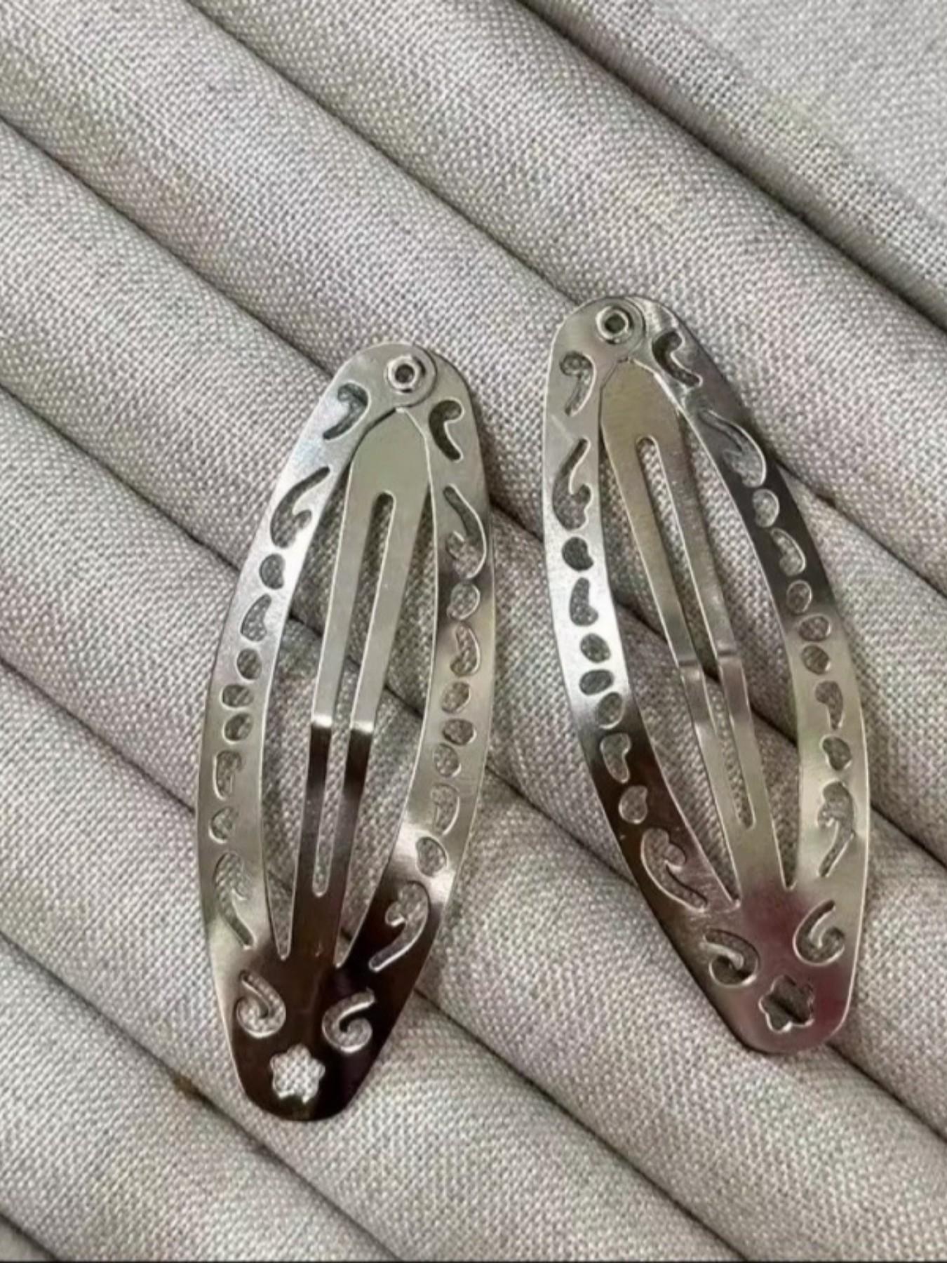 4-Piece Hollow Out Design Hair Clips, Roman Retro Court Style, Teardrop Bb Clips, Front Bang Clips, Side Clips, Back Clip Set