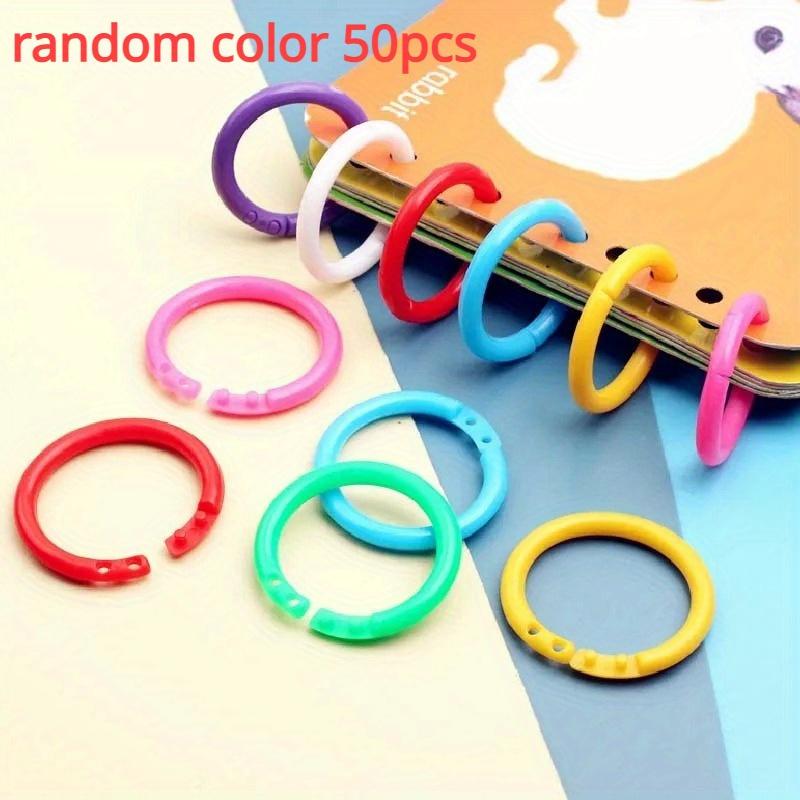50pcs Binder Ring Plastic Binding Ring Ring Buckle Random Color