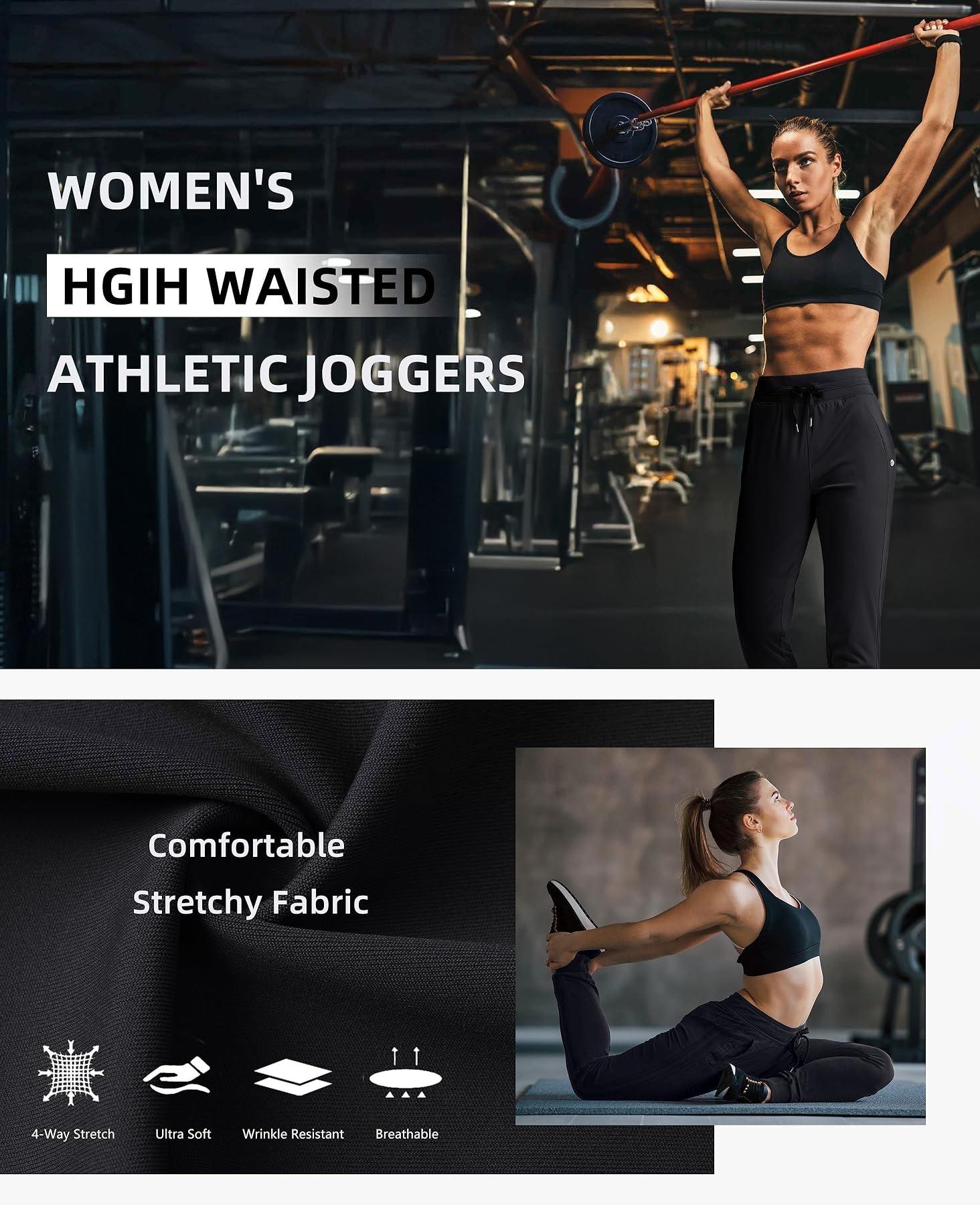 G Gradual Women's Joggers Pants with Zipper Pockets High Waisted Athletic Tapered Sweatpants for Women Workout Lounge Outdoorfun