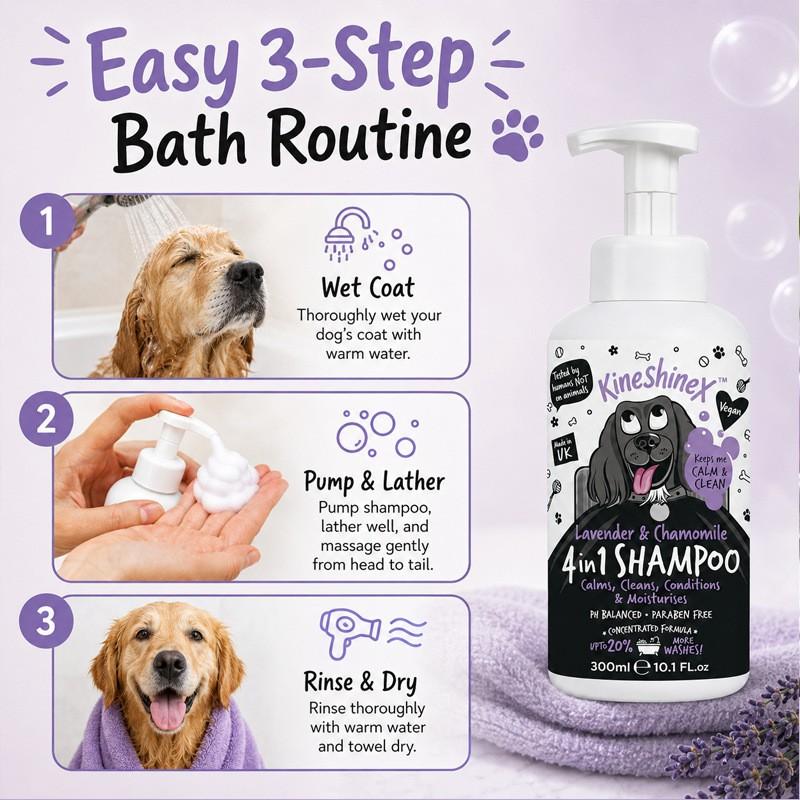 Kineshinex Pet Dog Cat Whitening Shampoo, Gentle Cleansing Formula, Safe for Dogs & Cats, Ideal for Daily Bath Time, Easy to Use