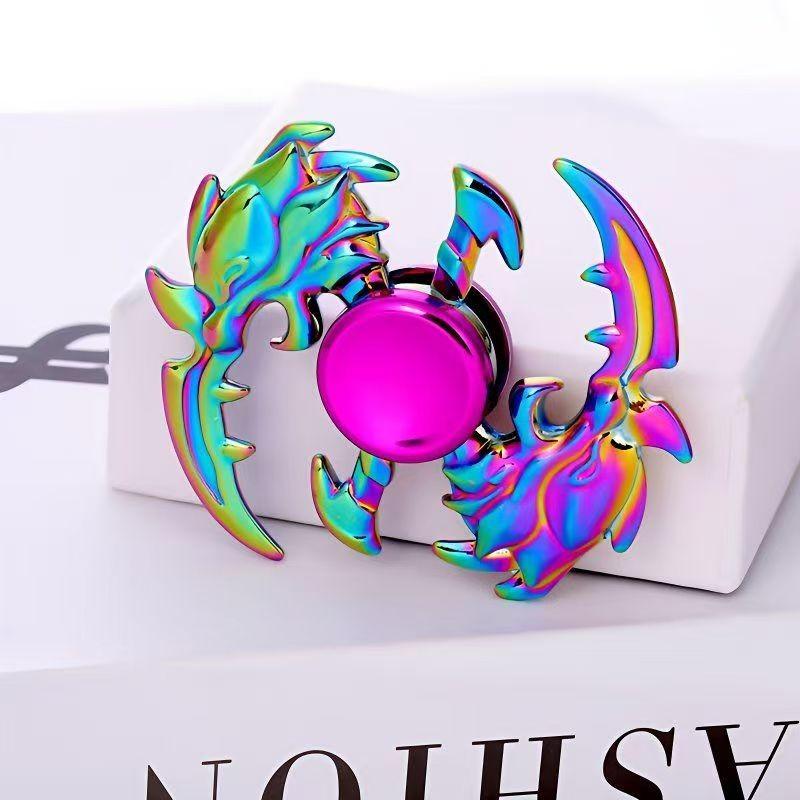 Metal Finger Spinner Toy, Stress Relief Fidget Spinner for Adults & Kids, Rotating Handheld Toy for Students, Fun Accessory