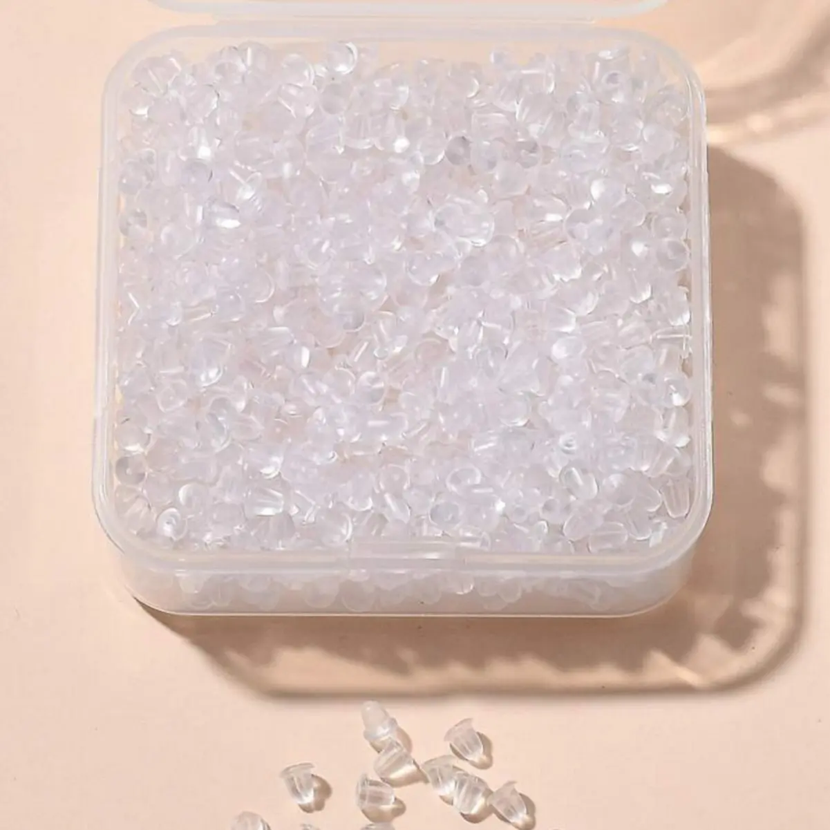 300Pcs/600Pcs/1200Pcs Silicone Earring Backs Earring Backings Soft Clear Ear Safety Back Pads Backstops Clutch Stopper Replacement for Fish Hook Earring Studs Hoops Diameter 4mm