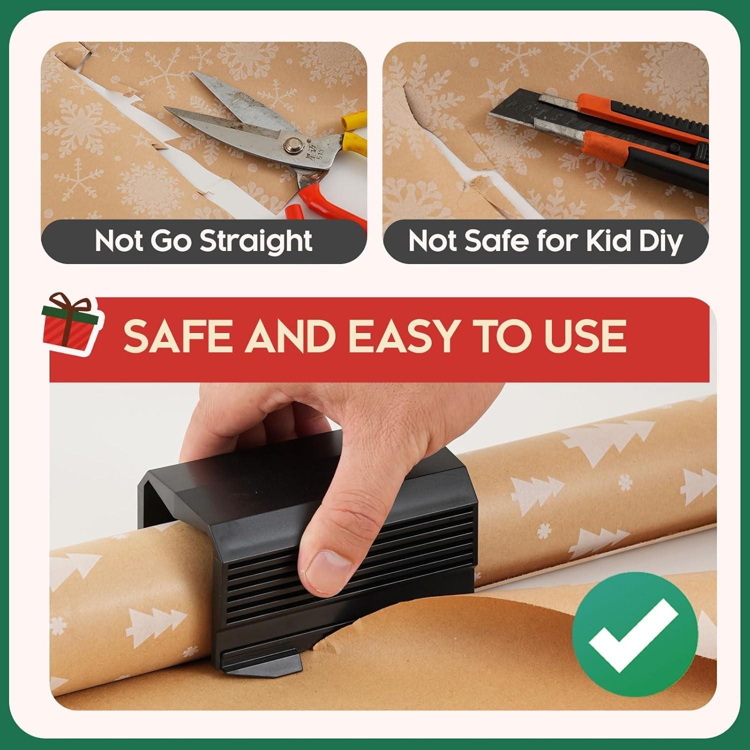 2pc Paper Cutter Set, Christmas Gift Wrapping Tool Kit, Birthday Party Supplies, Easy-To-Use Cutting Tools for Festive Packaging