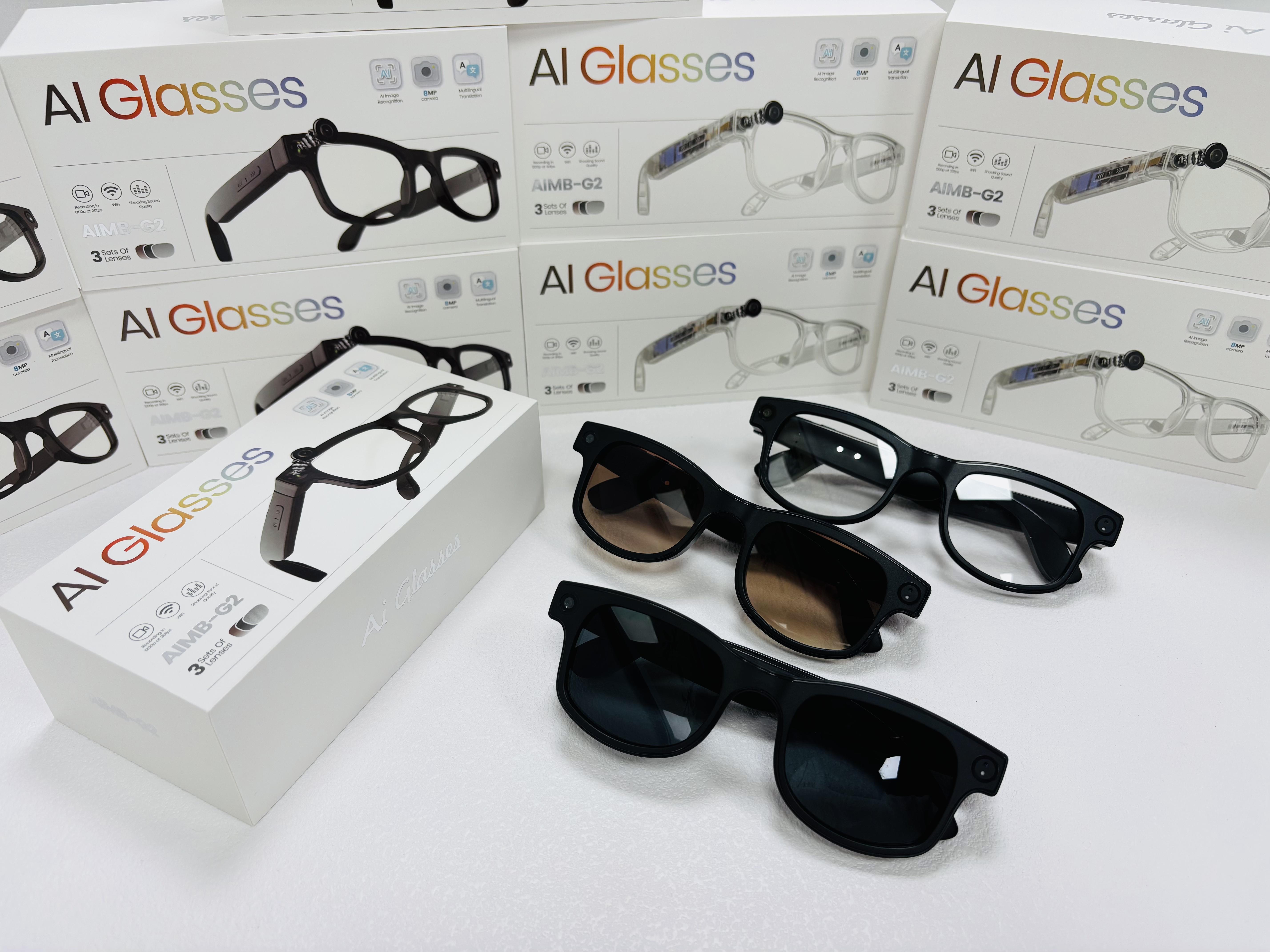 Smart Camera Glasses with 8mp Ultra-Wide Lens, Polarized Sunglasses Lenses, Ai Chatgpt Voice Control, 4 Hours Playtime, Wi-Fi/BT 5.3, Wearable Smart Glasses