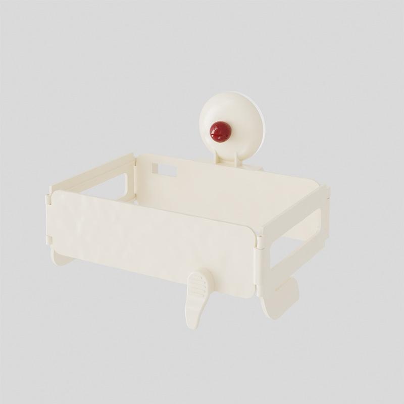 Foldable Trash Can with Suction Cup, Home Cabinet Plastic Bag Holder, Kitchen & Bathroom Storage Rack, Garbage Bag Stand Organiser