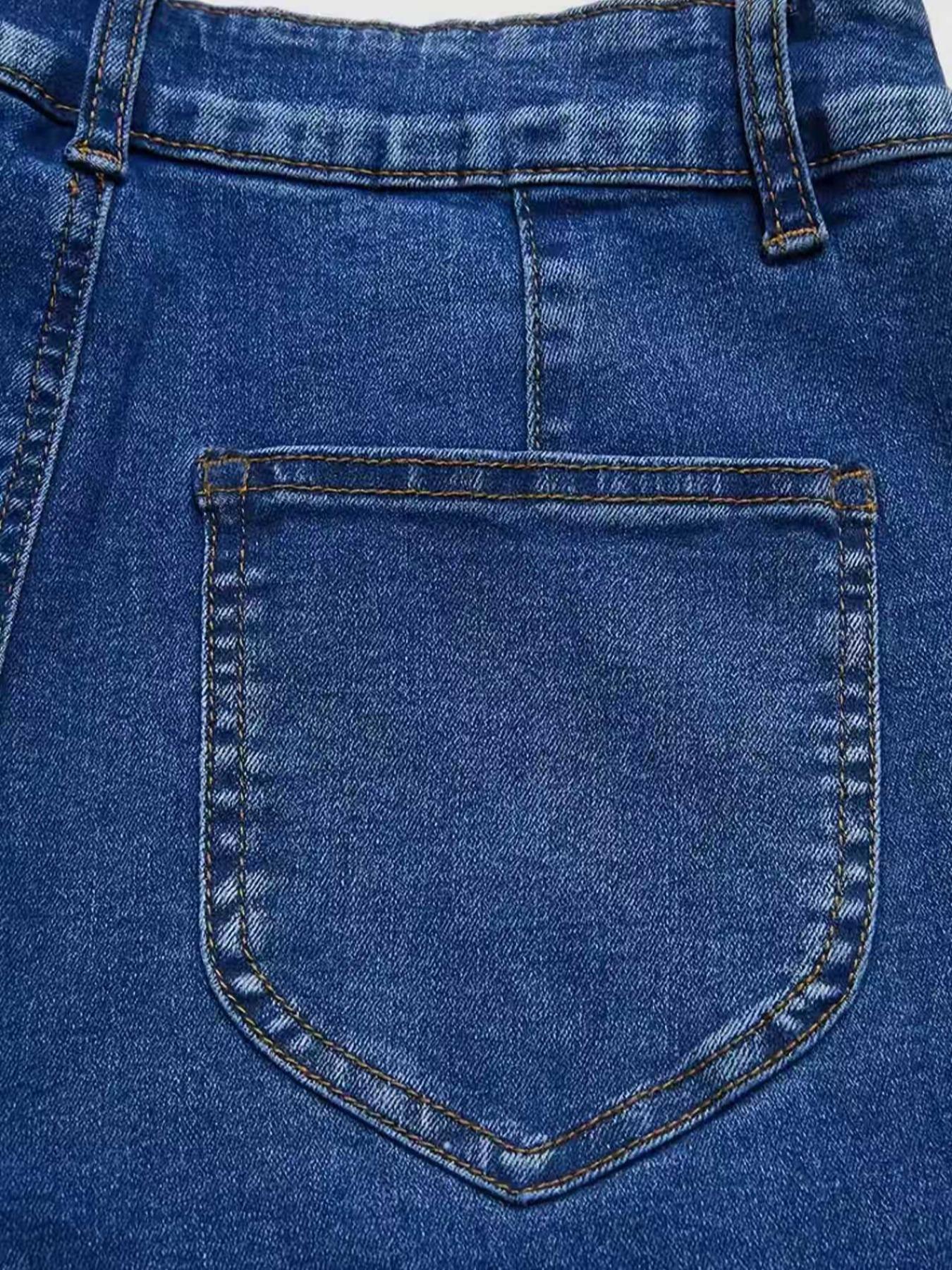 Women's Elastic Wide Leg Jeans Pants, Casual Denim Long Trousers, Comfortable Stretch Fabric, Fit, Perfect for Daily Wear