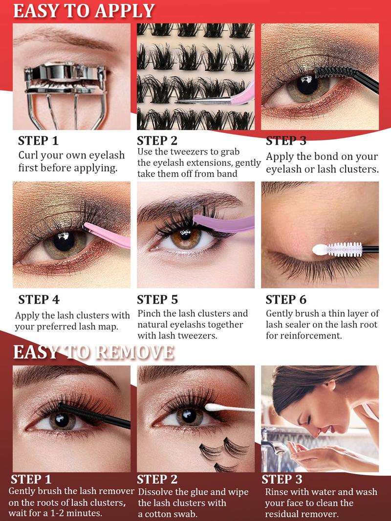 3Styles Upgrade Lashes Kit, Lashes with Ultra-Dense, Waterproof, Long-Lasting | Flora | Natural Daily, Volume Style | Beginner-Friendly Lashes for Flawless, Voluminous Look | Waterproof Long-Lasting Lash Extension Kit Must-Have Clusters