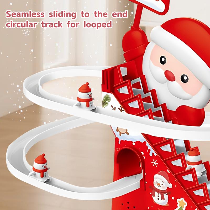 Christmas Track Climbing Stairs Electric Assembled Track Toy Set Climbing Stairs Track Slide Toy Electric Climbing Track Toy for Kids