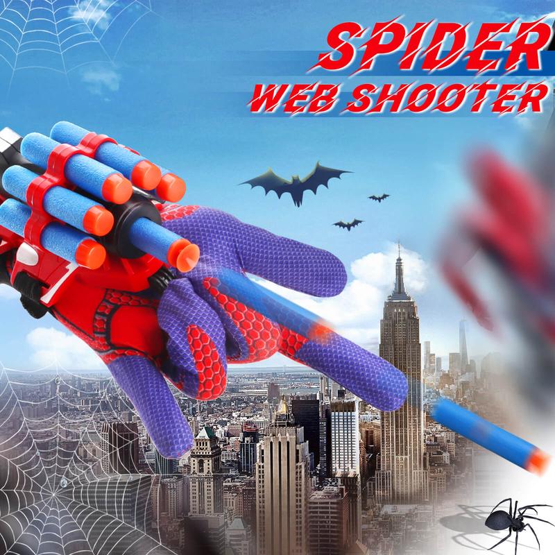 【Free Shipping】Web Shooters Toy 2 Pack,Web Slinger Toys with Spider Glove Launcher,Toys for Young Men Women's Christmas Gift, Halloween Present, Black Friday Gifts,Fun Toy