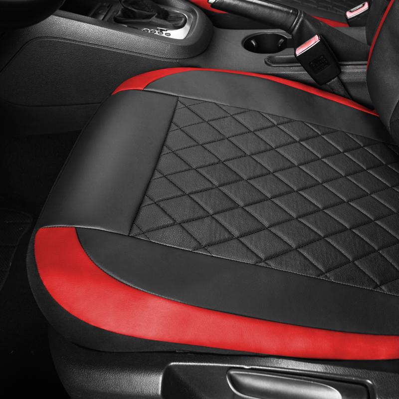 Front leather seat cover set, waterproof, durable, easy to install, car seat protectors with tire mark details, universal fit for most cars, trucks, SUVs, auto interior accessories