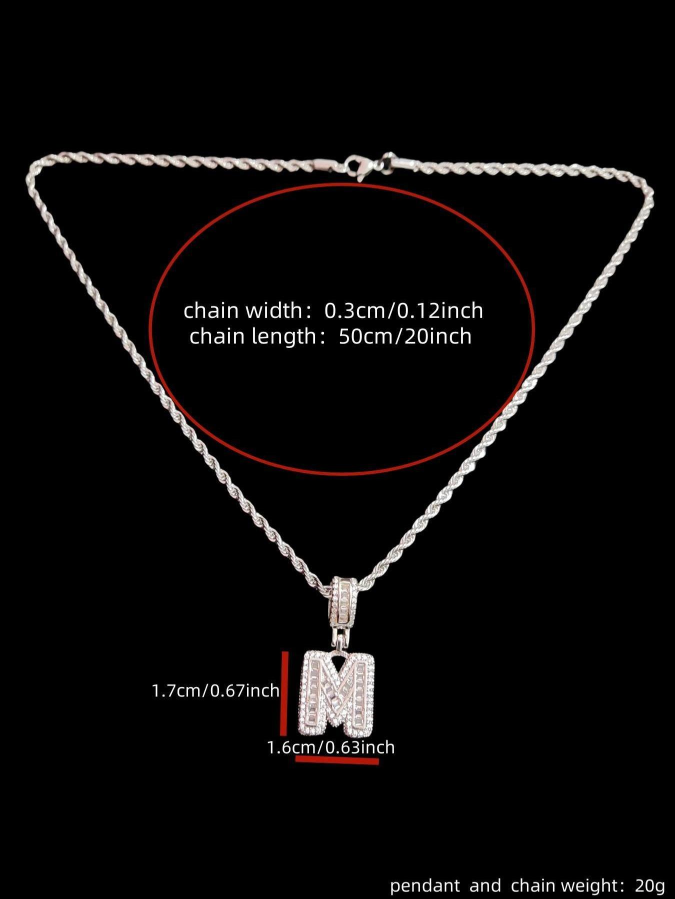 Women's Sparkling Cubic Zirconia Initial Necklace - Personalized Alphabet Letter Pendant, Silver Costume Jewelry, Fashion Birthday Gift, Letter Necklace