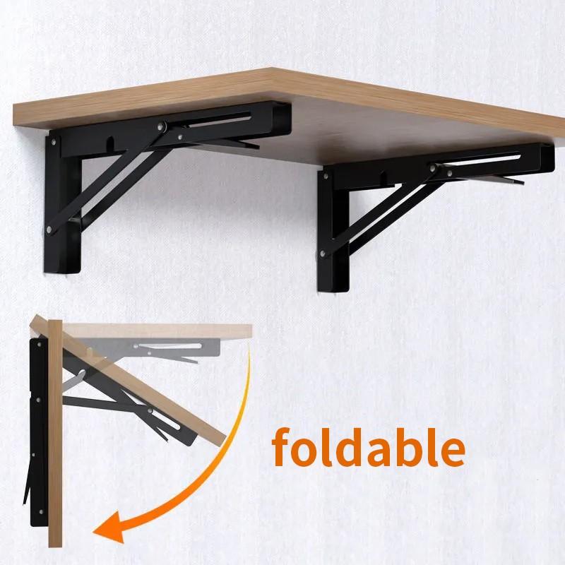 4pcs foldable triangular bracket, wall mounted partition bracket, shelf board support L-shaped heavy-duty bracket, Sturdy Bracket