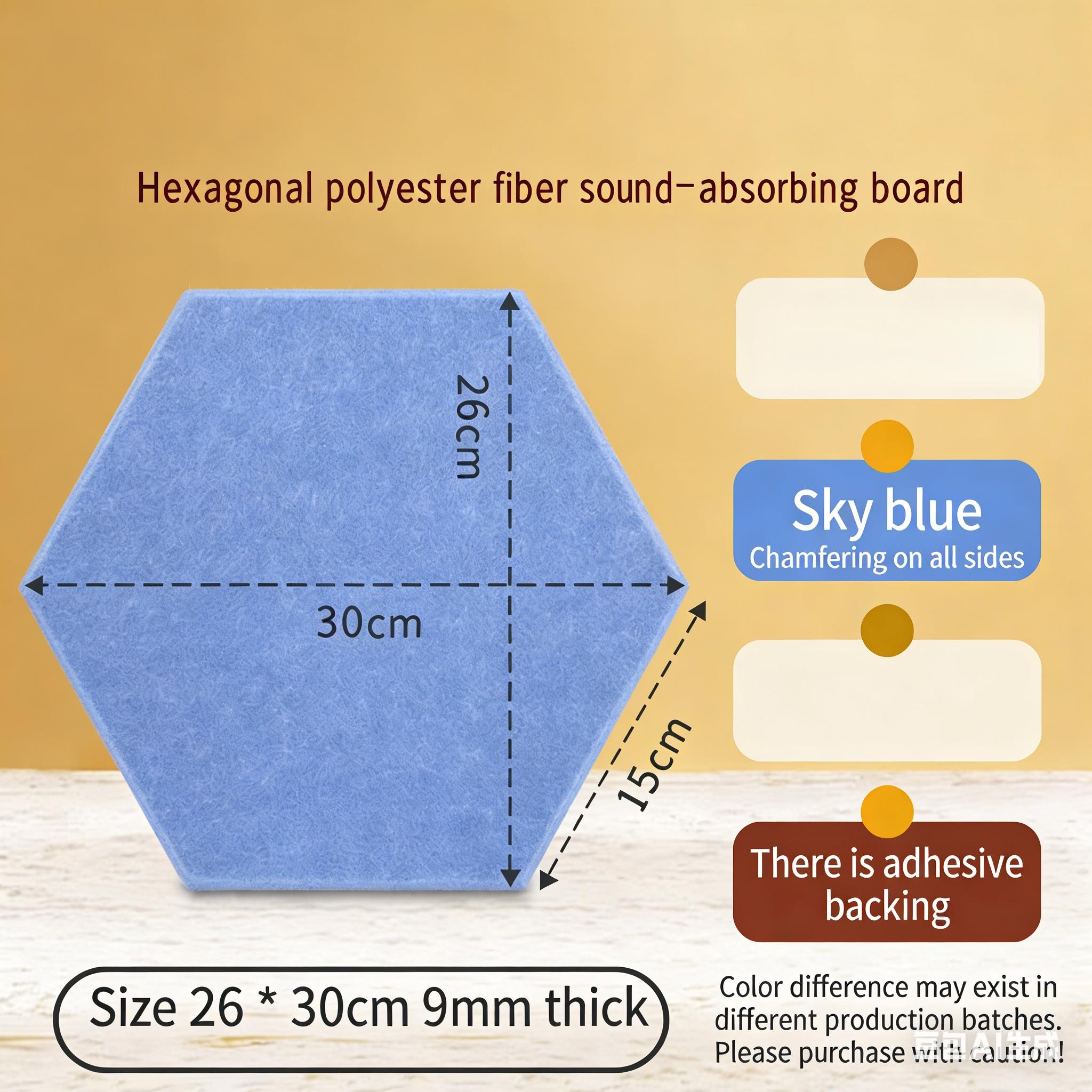 Hexagonal Polyester Fiber Acoustic Panel, Soundproofing Original Sound Absorption Board, Background Wall Display, Noise Reduction
